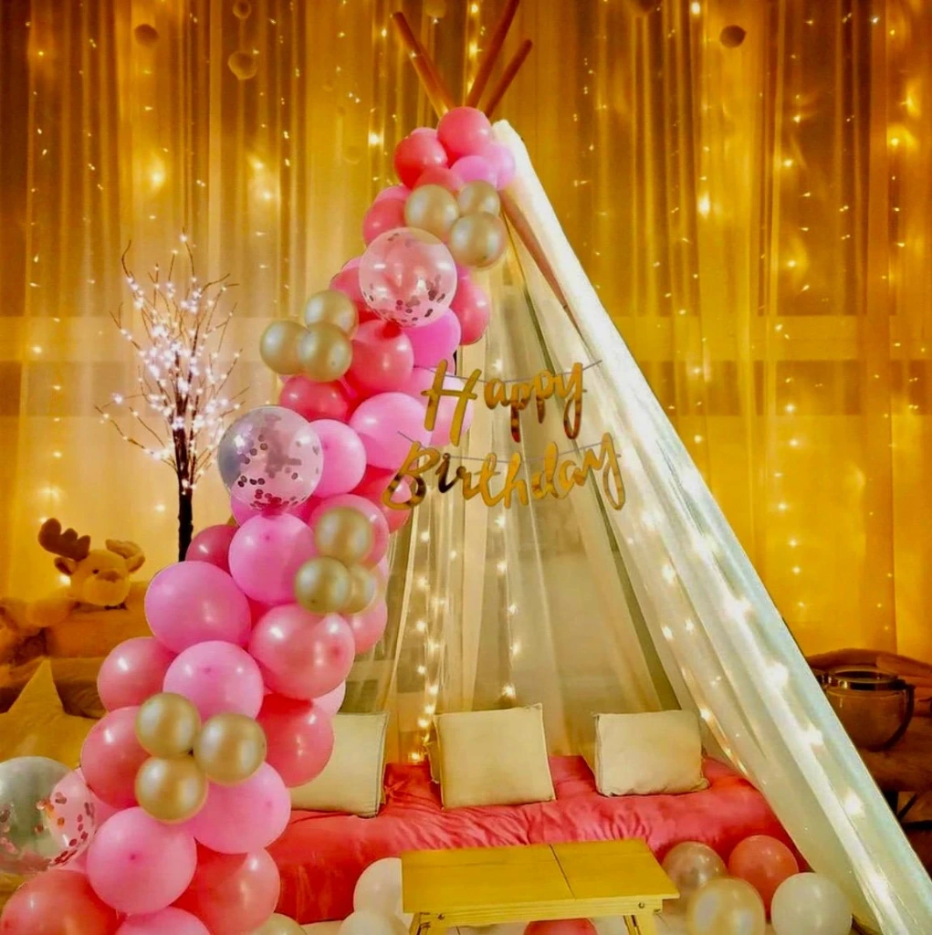 STANDARD DECOR A1 PURPLE BALLOONS  WITH PARTY LIGHTS